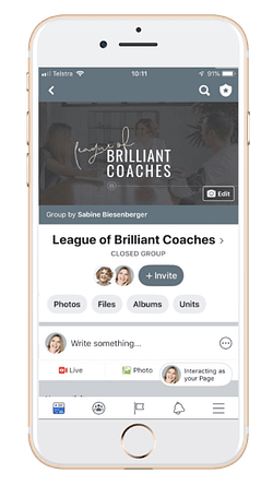 Join the League of Brilliant Coaches community! (Image: Mock-Up of Community)
