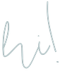 Handwritten Script "hi!" - Aqua hi! (written in script)